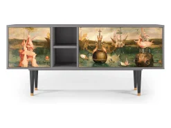 Móvel De Tv* Mueble de TV - 150х69х41 cm - T5 - Garden of Delights , Cinza Cinzento