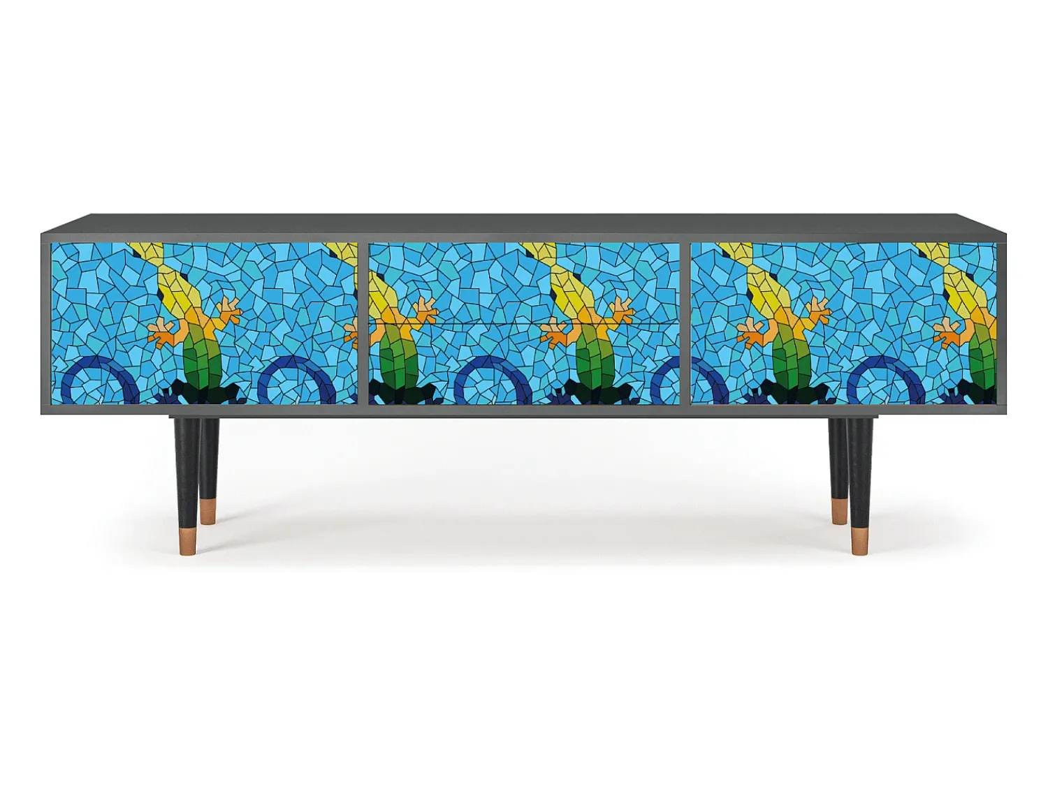 New Mueble de TV - 170х59х48 cm - T4 - Gaudi's Lizard, Antracite Cinza antracite
