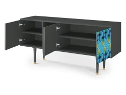 Best Mueble de TV - 150х69х41 cm - T5 - Gaudi's Lizard, Antracite Cinza antracite