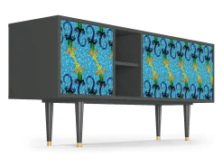 Best Mueble de TV - 150х69х41 cm - T5 - Gaudi's Lizard, Antracite Cinza antracite