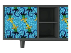 Best Mueble de TV - 150х69х41 cm - T5 - Gaudi's Lizard, Antracite Cinza antracite