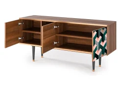 Móvel De Tv| Mueble de TV - 150х69х41 cm - T5 - Geometric Madness, Nogueira Castanho