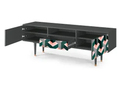Outlet Mueble de TV - 170х59х41 cm - T6 - Geometric Madness, Antracite Cinza antracite