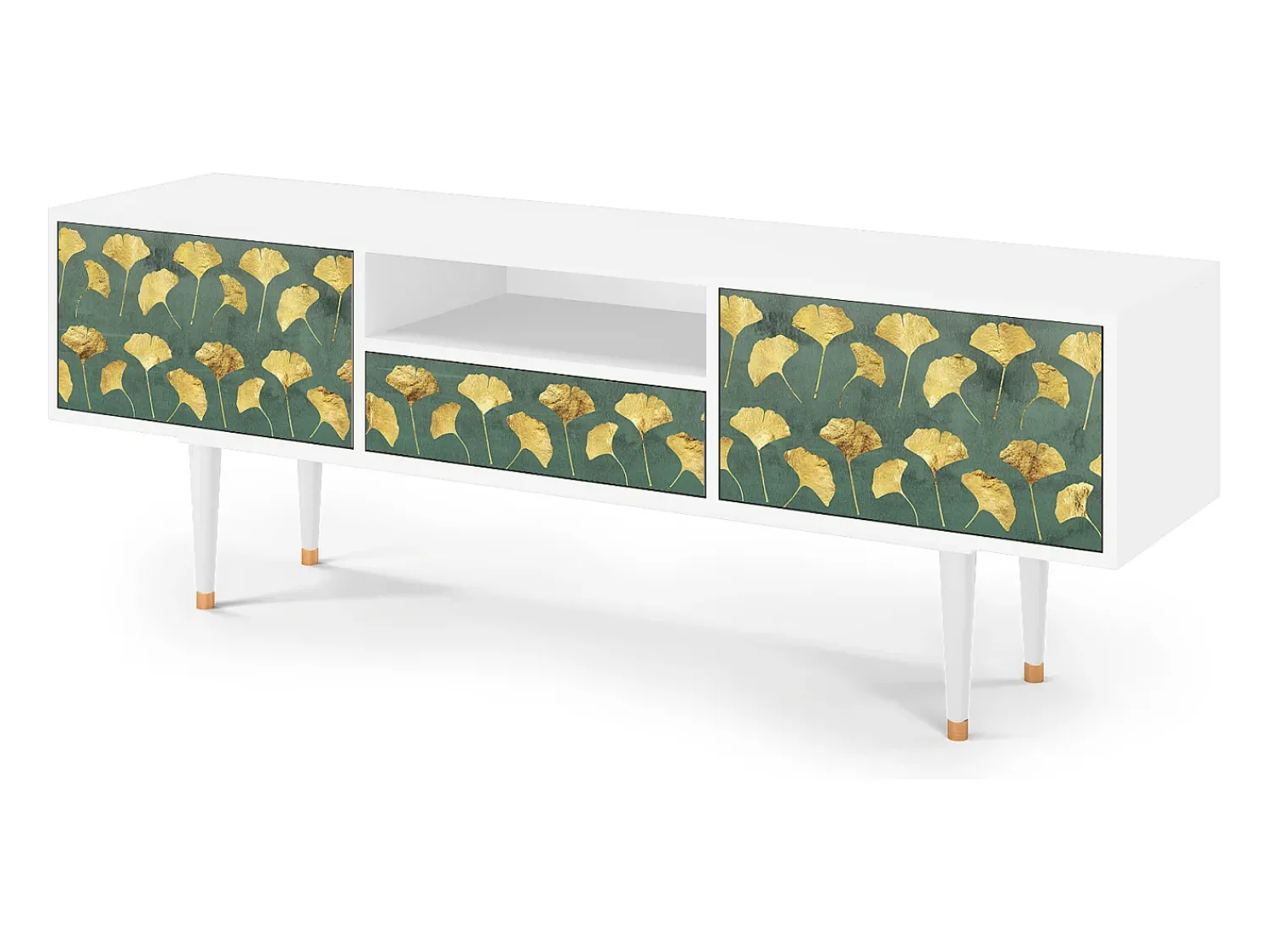 Clearance Mueble de TV - 170х59х41 cm - T6 - Gingko leaves, Branco Bege