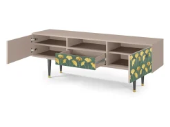 Móvel De Tv| Mueble de TV - 170х59х41 cm - T6 - Gingko leaves, Latte Bege