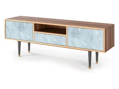 Móvel De Tv* Mueble de TV - 170х59х41 cm - T6 - Glacial Colour, Nogueira Castanho