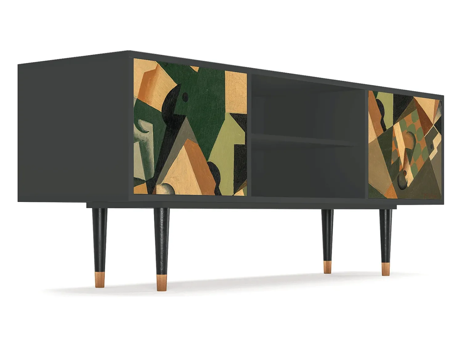 Mueble de TV - 170х69х48 cm - T2 - Glass and Checkerboard, Antracite^ Móvel De Tv