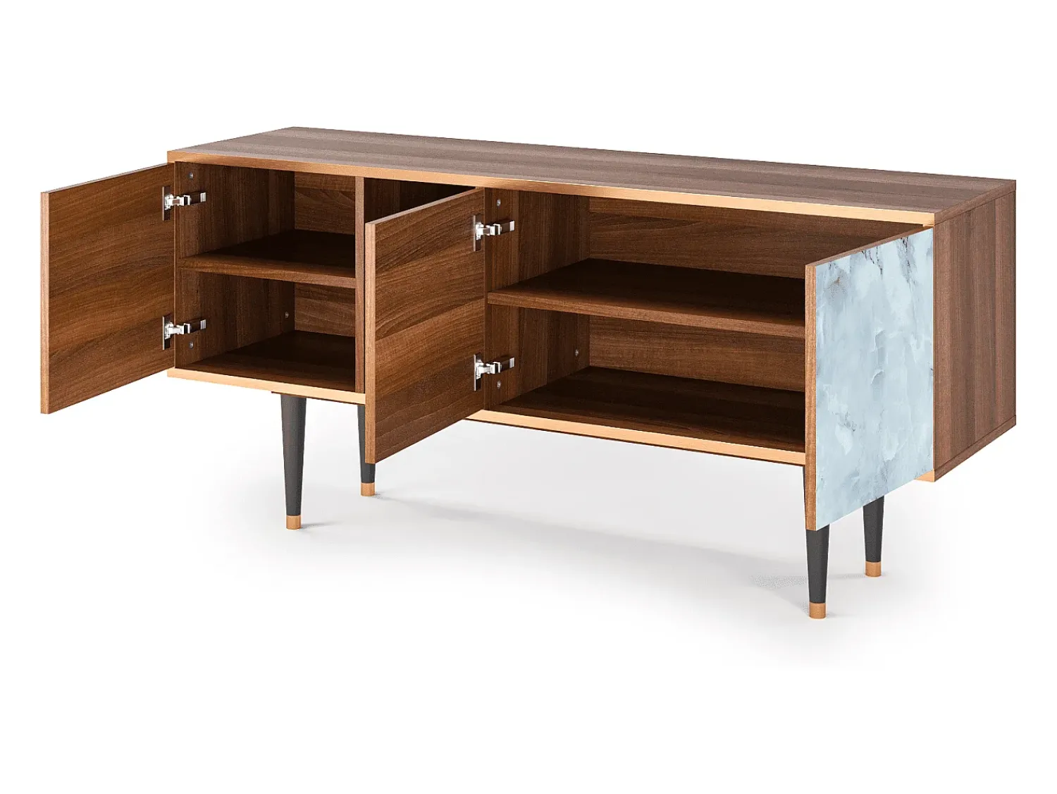 Móvel De Tv* Mueble de TV - 150х69х41 cm - T5 - Glacial Colour, Nogueira Castanho