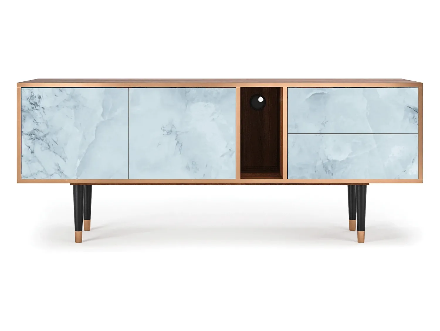 Discount Mueble de TV - 170х69х48 cm - T1 - Glacial Colour, Nogueira Castanho