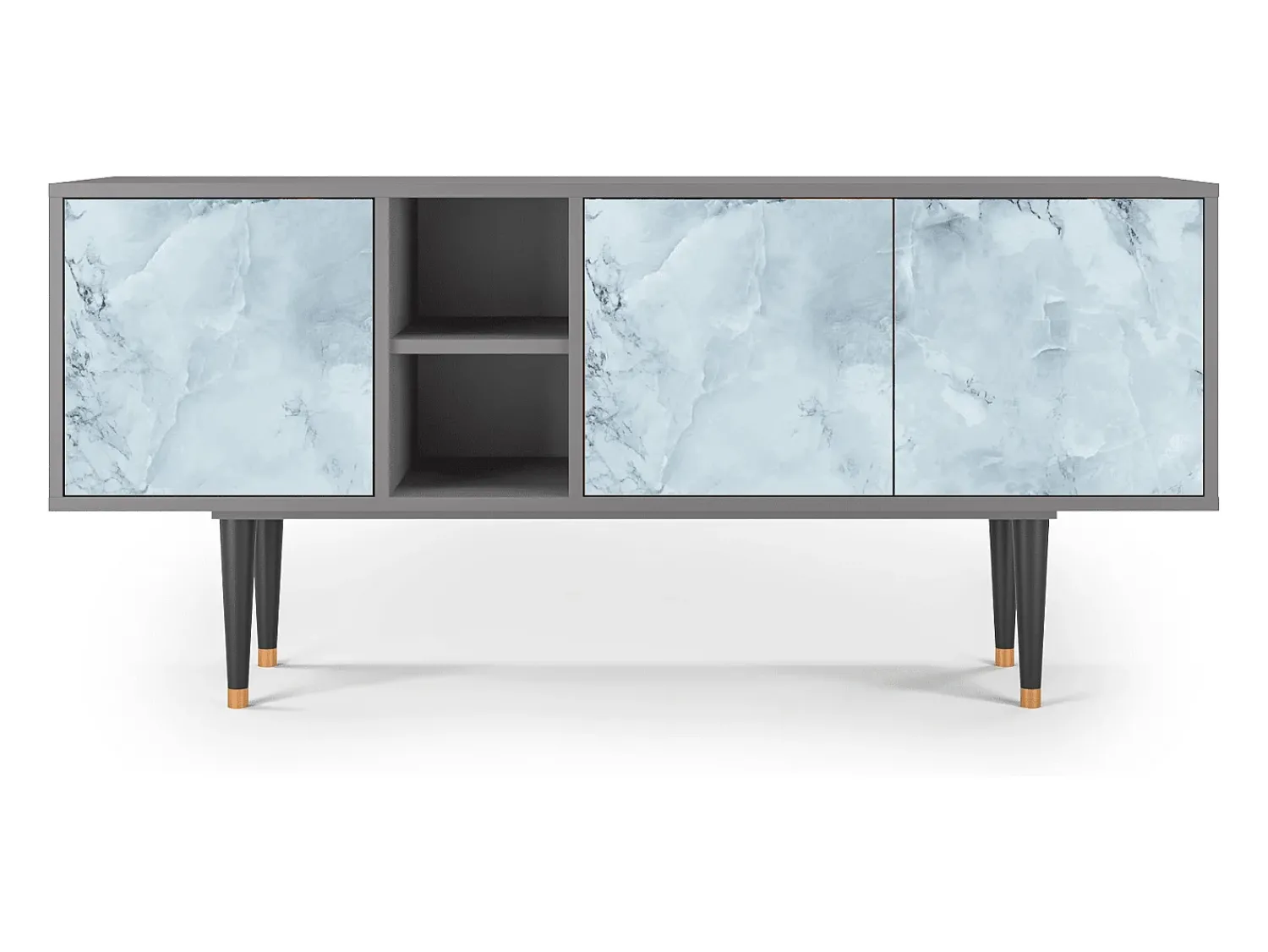 Móvel De Tv* Mueble de TV - 150х69х41 cm - T5 - Glacial Colour, Cinza Cinzento