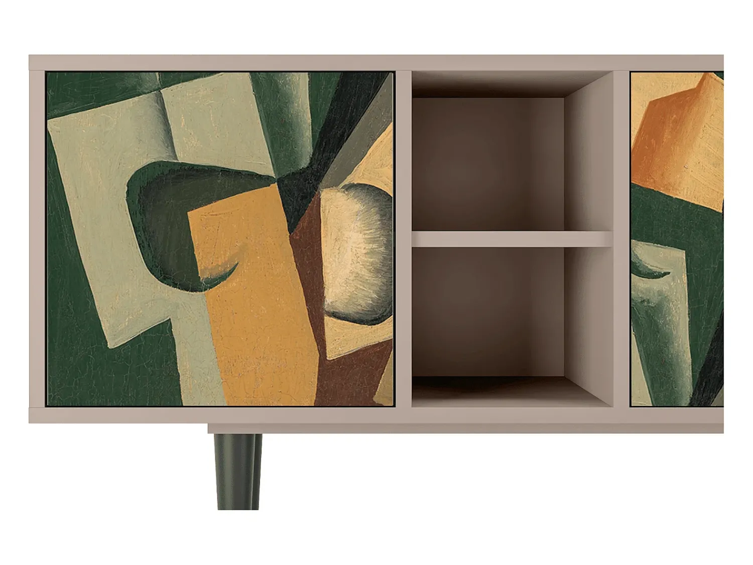 Sale Mueble de TV - 150х69х41 cm - T5 - Glass and Checkerboard, Latte Bege
