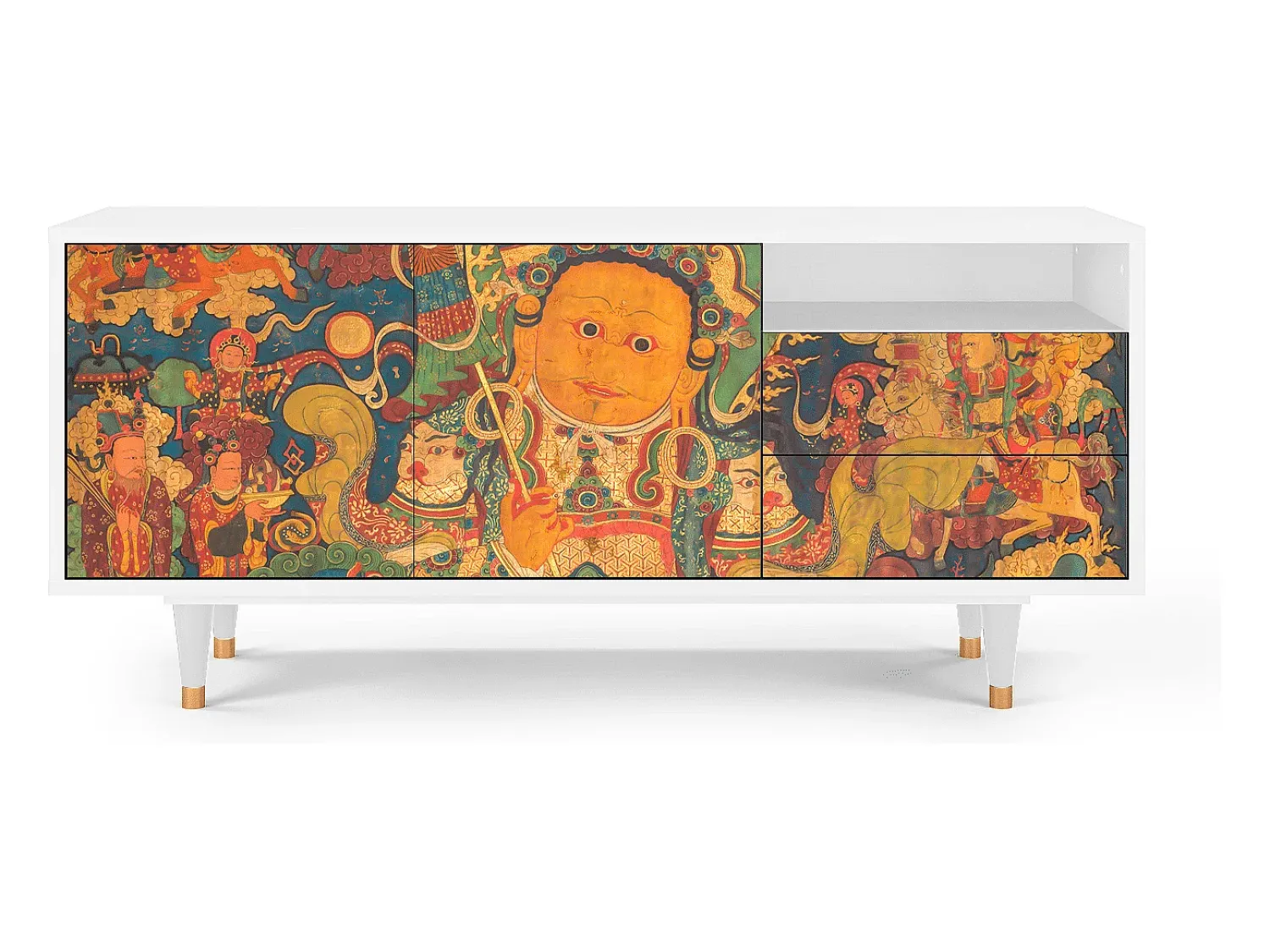 Móvel De Tv* Mueble de TV - 125х56х41 cm - T7 - God by Vaisravana , Branco Bege