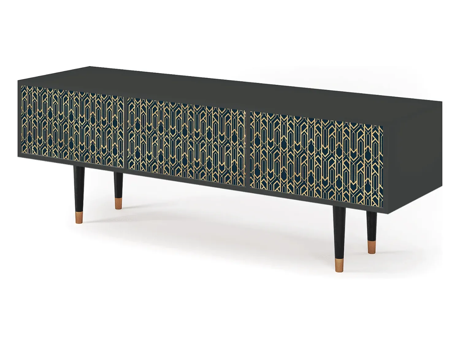 Móvel De Tv| Mueble de TV - 170х59х48 cm - T4 - Golden Empire, Antracite Cinza antracite