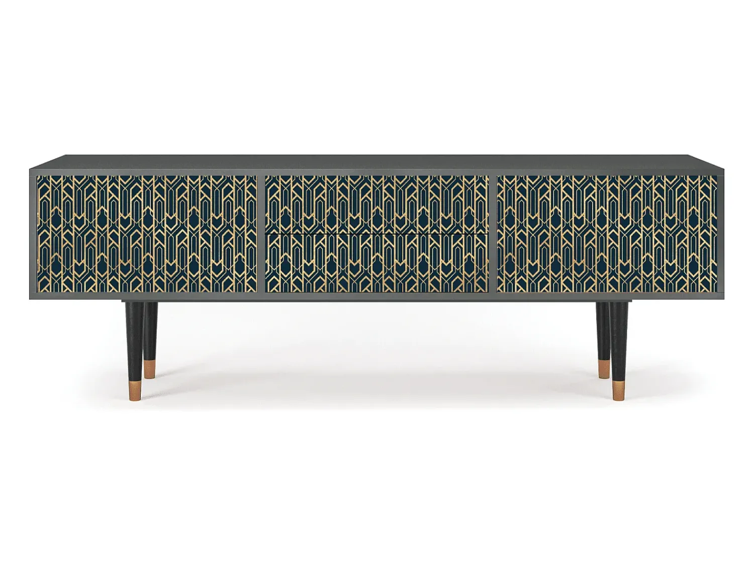Móvel De Tv| Mueble de TV - 170х59х48 cm - T4 - Golden Empire, Antracite Cinza antracite