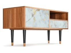 Mueble de TV - 115х59х48 cm - T3 - Golden Waves, Nogueira^ Móvel De Tv