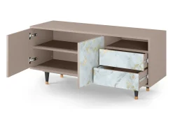 Online Mueble de TV - 125х56х41 cm - T7 - Golden Waves, Latte Bege