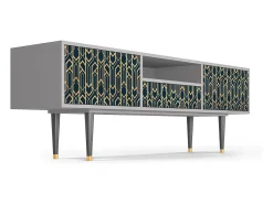 Móvel De Tv| Mueble de TV - 170х59х41 cm - T6 - Golden Empire, Cinza Cinzento