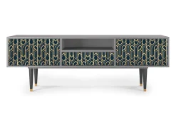Móvel De Tv| Mueble de TV - 170х59х41 cm - T6 - Golden Empire, Cinza Cinzento