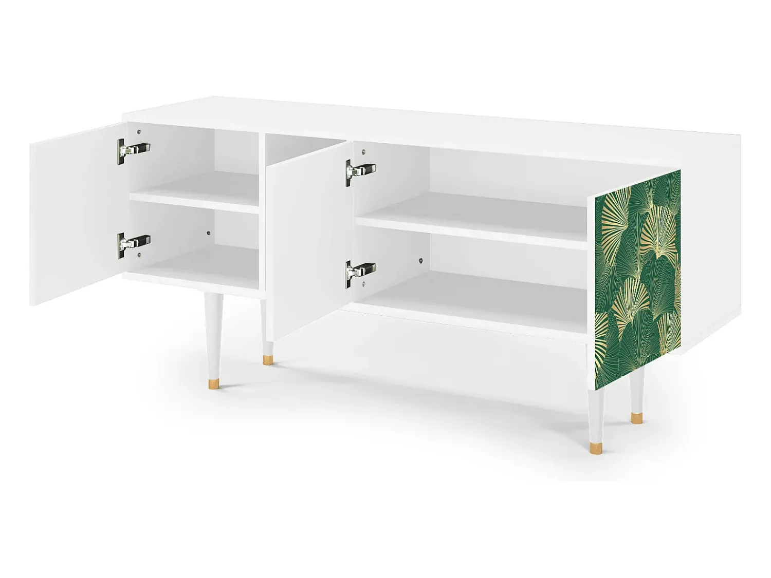 Móvel De Tv| Mueble de TV - 150х69х41 cm - T5 - Gold Ginkgo, Branco Bege