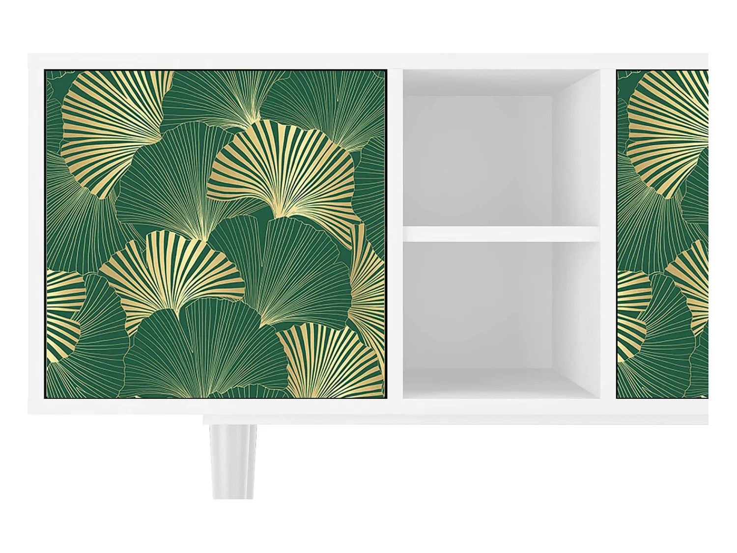 Móvel De Tv| Mueble de TV - 150х69х41 cm - T5 - Gold Ginkgo, Branco Bege