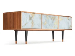 Móvel De Tv* Mueble de TV - 170х59х48 cm - T4 - Golden Waves, Nogueira Castanho