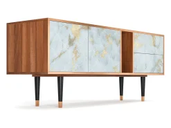 Móvel De Tv| Mueble de TV - 170х69х48 cm - T1 - Golden Waves, Nogueira Castanho