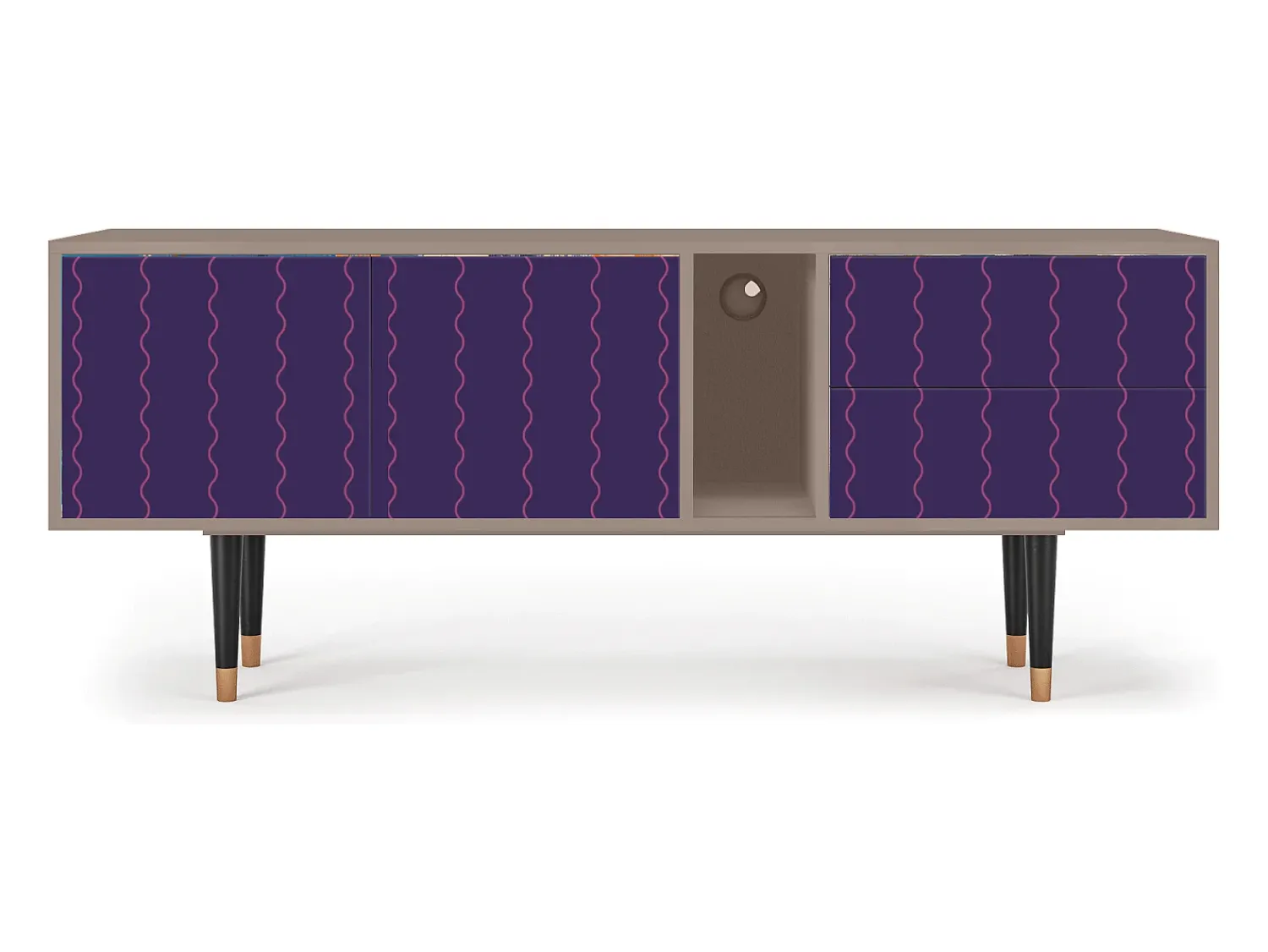 Móvel De Tv| Mueble de TV - 170х69х48 cm - T1 - Grape Maccaroni, Latte Bege