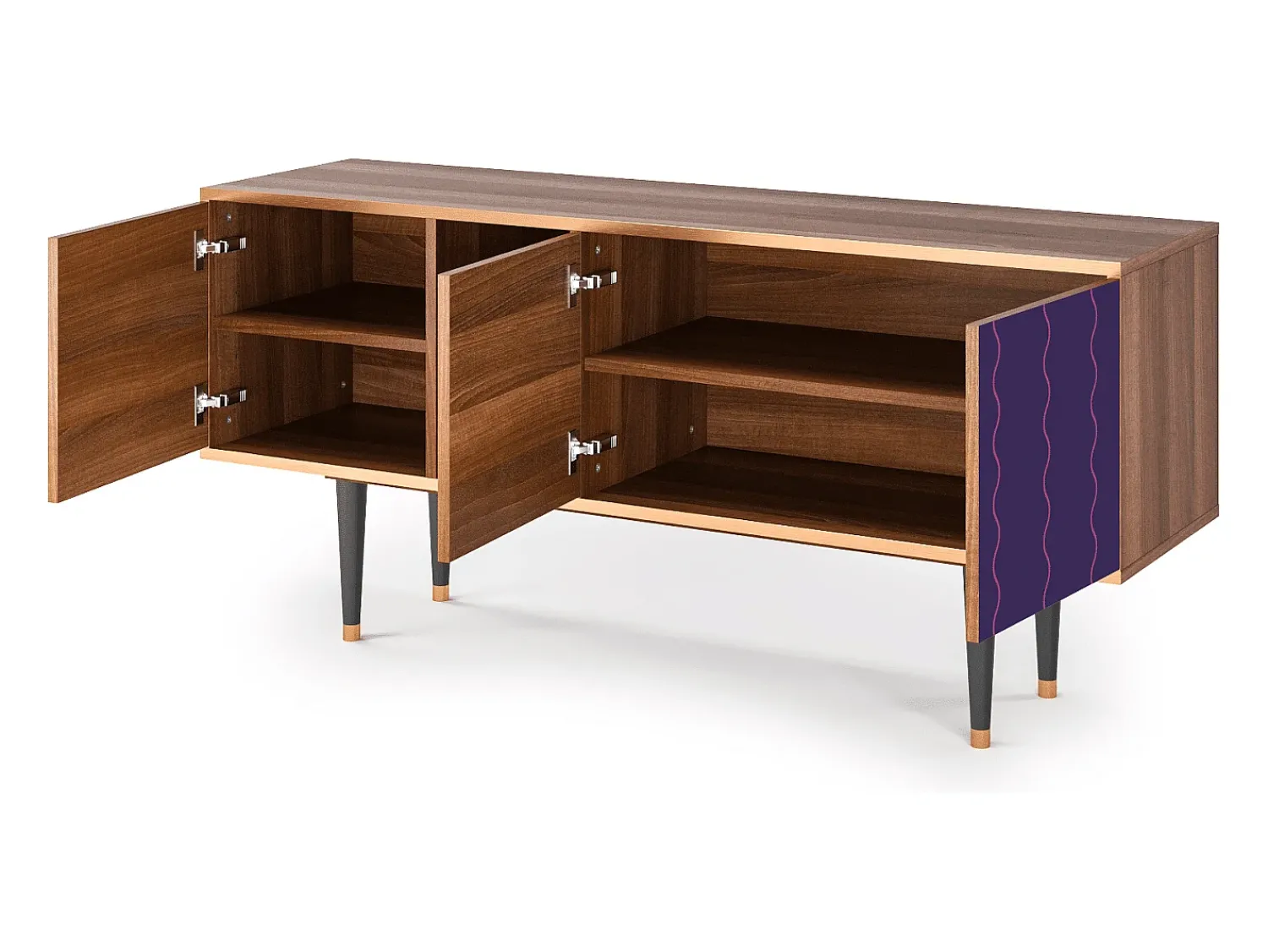 Móvel De Tv| Mueble de TV - 150х69х41 cm - T5 - Grape Maccaroni, Nogueira Castanho