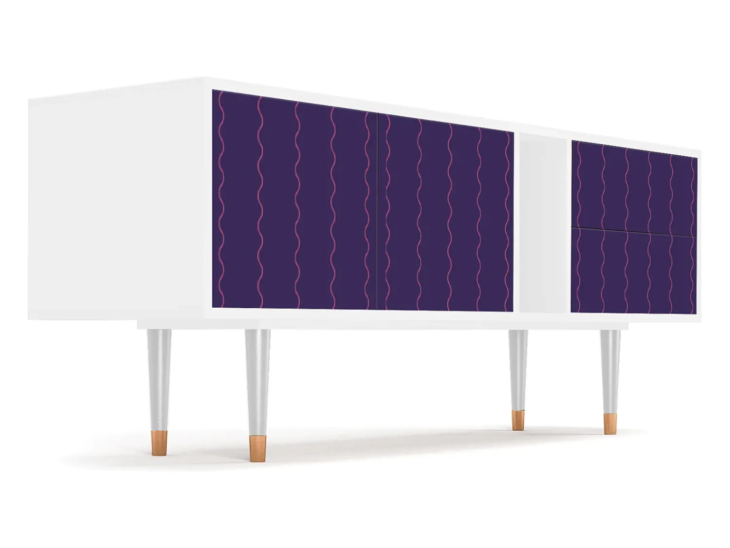 Discount Mueble de TV - 170х69х48 cm - T1 - Grape Maccaroni, Branco Bege