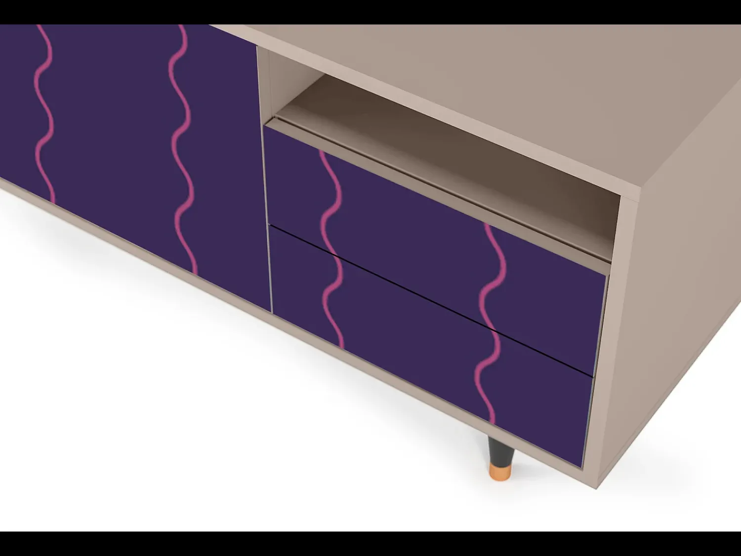 Best Mueble de TV - 125х56х41 cm - T7 - Grape Maccaroni, Latte Bege