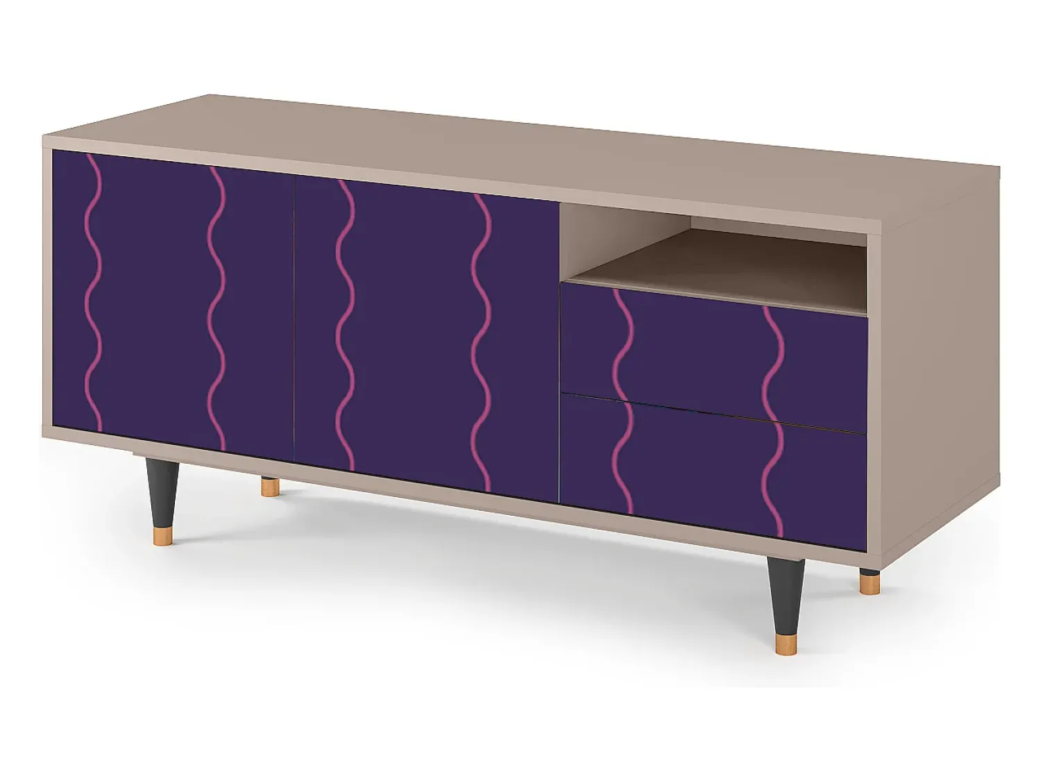 Best Mueble de TV - 125х56х41 cm - T7 - Grape Maccaroni, Latte Bege