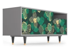 Móvel De Tv| Mueble de TV - 125х56х41 cm - T7 - Green Flower, Cinza Cinzento