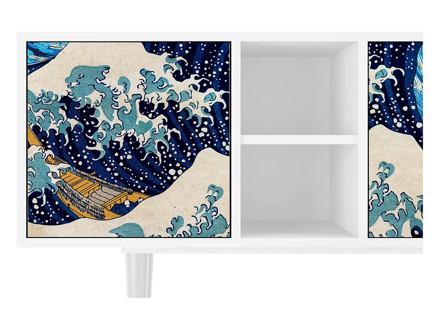Móvel De Tv* Mueble de TV - 150х69х41 cm - T5 - Great Wave, Branco Bege