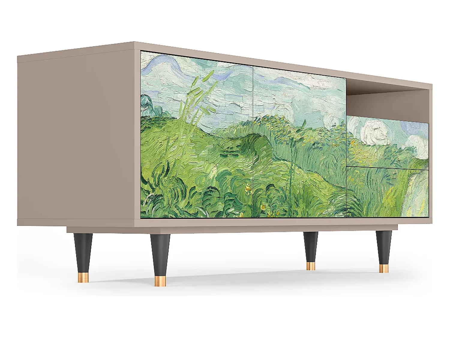 Mueble de TV - 125х56х41 cm - T7 - Green Wheat Fields, Latte^ Móvel De Tv