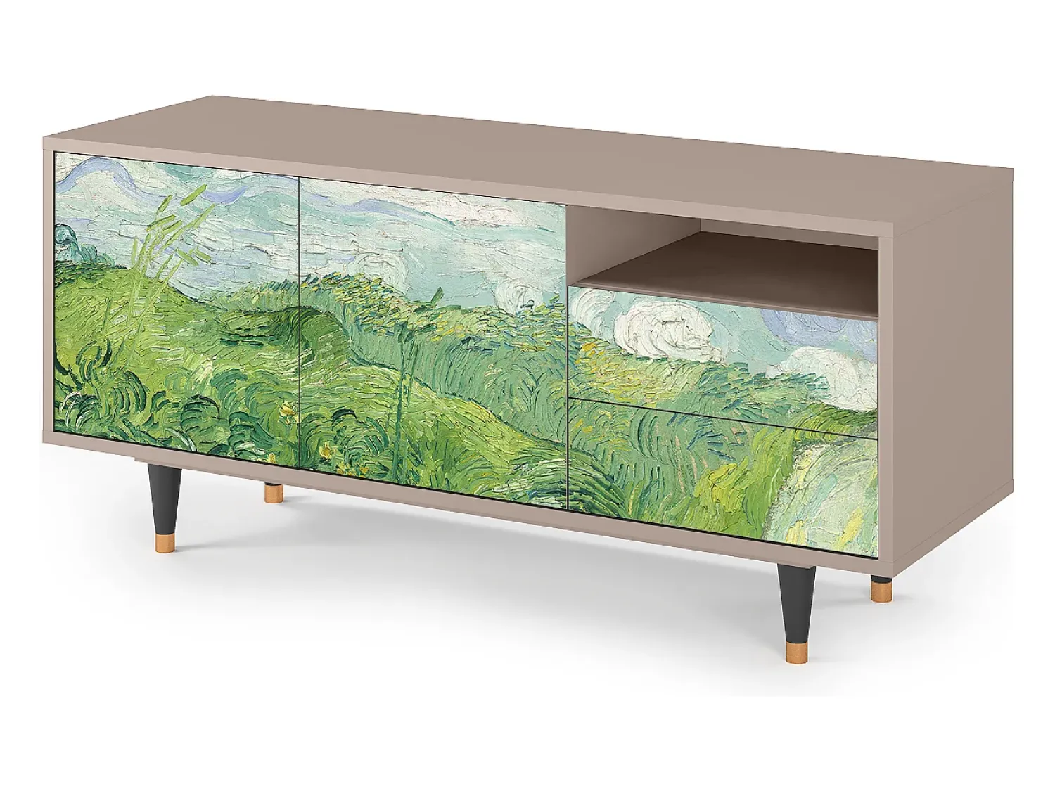 Mueble de TV - 125х56х41 cm - T7 - Green Wheat Fields, Latte^ Móvel De Tv