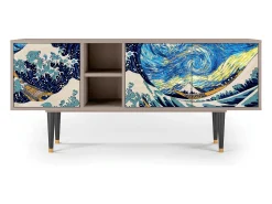 Móvel De Tv* Mueble de TV - 150х69х41 cm - T5 - Great Wave, Latte Bege