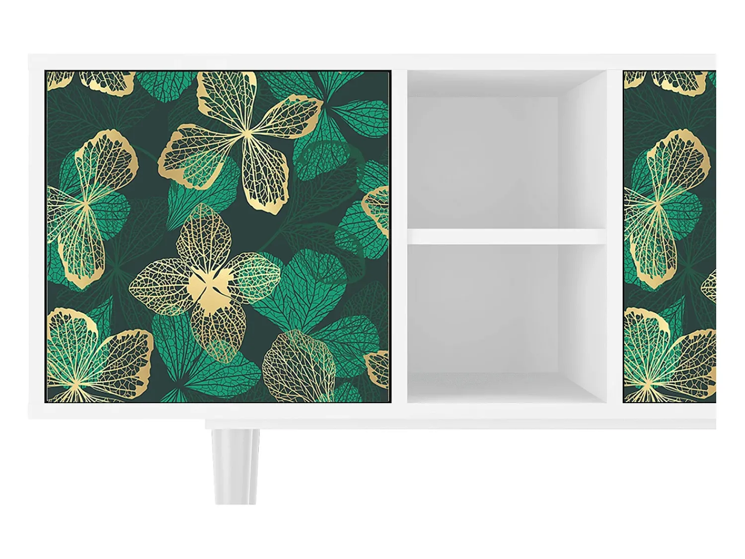 Sale Mueble de TV - 150х69х41 cm - T5 - Green Flower, Branco Bege
