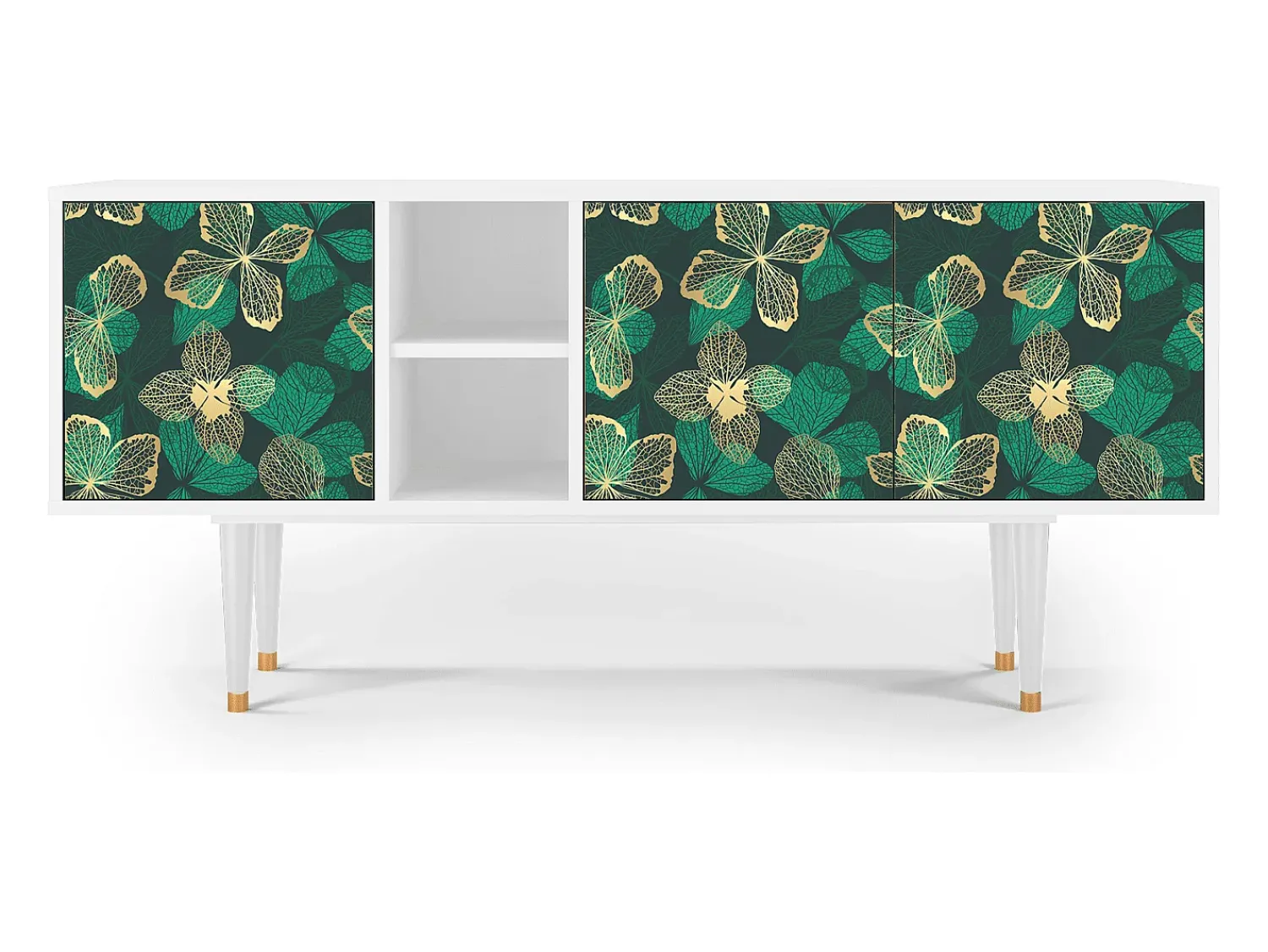 Sale Mueble de TV - 150х69х41 cm - T5 - Green Flower, Branco Bege