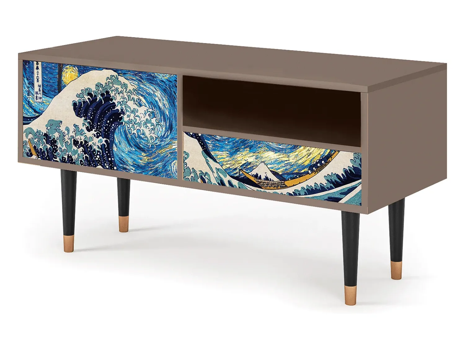 Discount Mueble de TV - 115х59х48 cm - T3 - Great Wave, Latte Bege