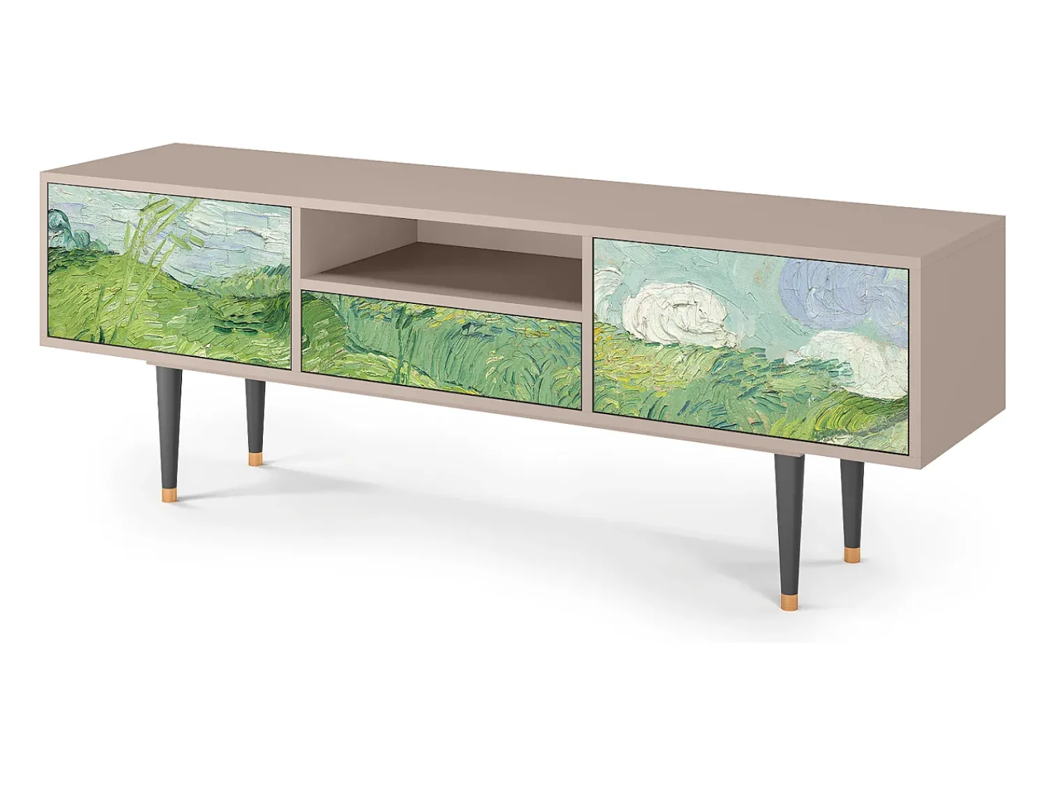 Móvel De Tv* Mueble de TV - 170х59х41 cm - T6 - Green Wheat Fields, Latte Bege