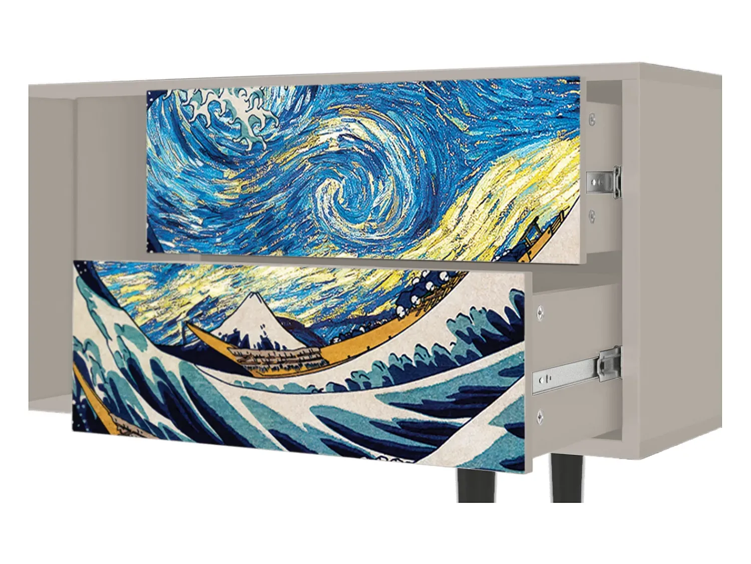 Móvel De Tv| Mueble de TV - 170х69х48 cm - T1 - Great Wave, Areia Bege