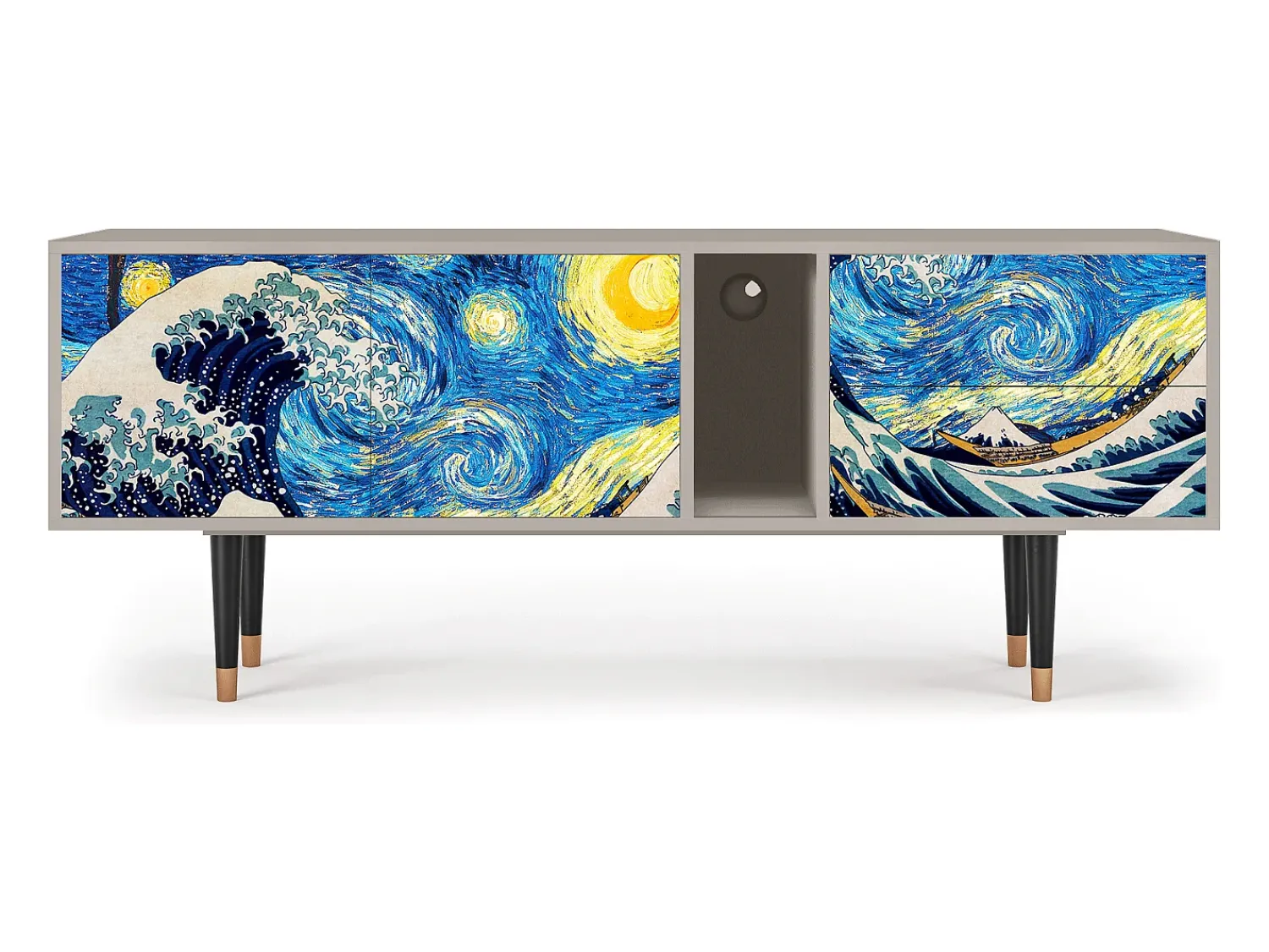 Móvel De Tv| Mueble de TV - 170х69х48 cm - T1 - Great Wave, Areia Bege