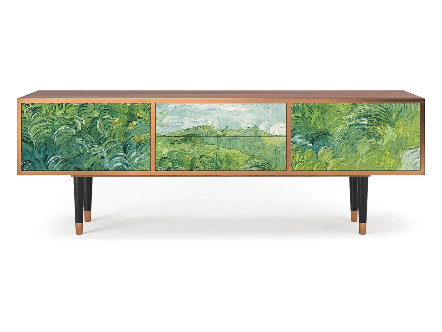 Móvel De Tv* Mueble de TV - 170х59х48 cm - T4 - Green Wheat Fields, Nogueira Castanho