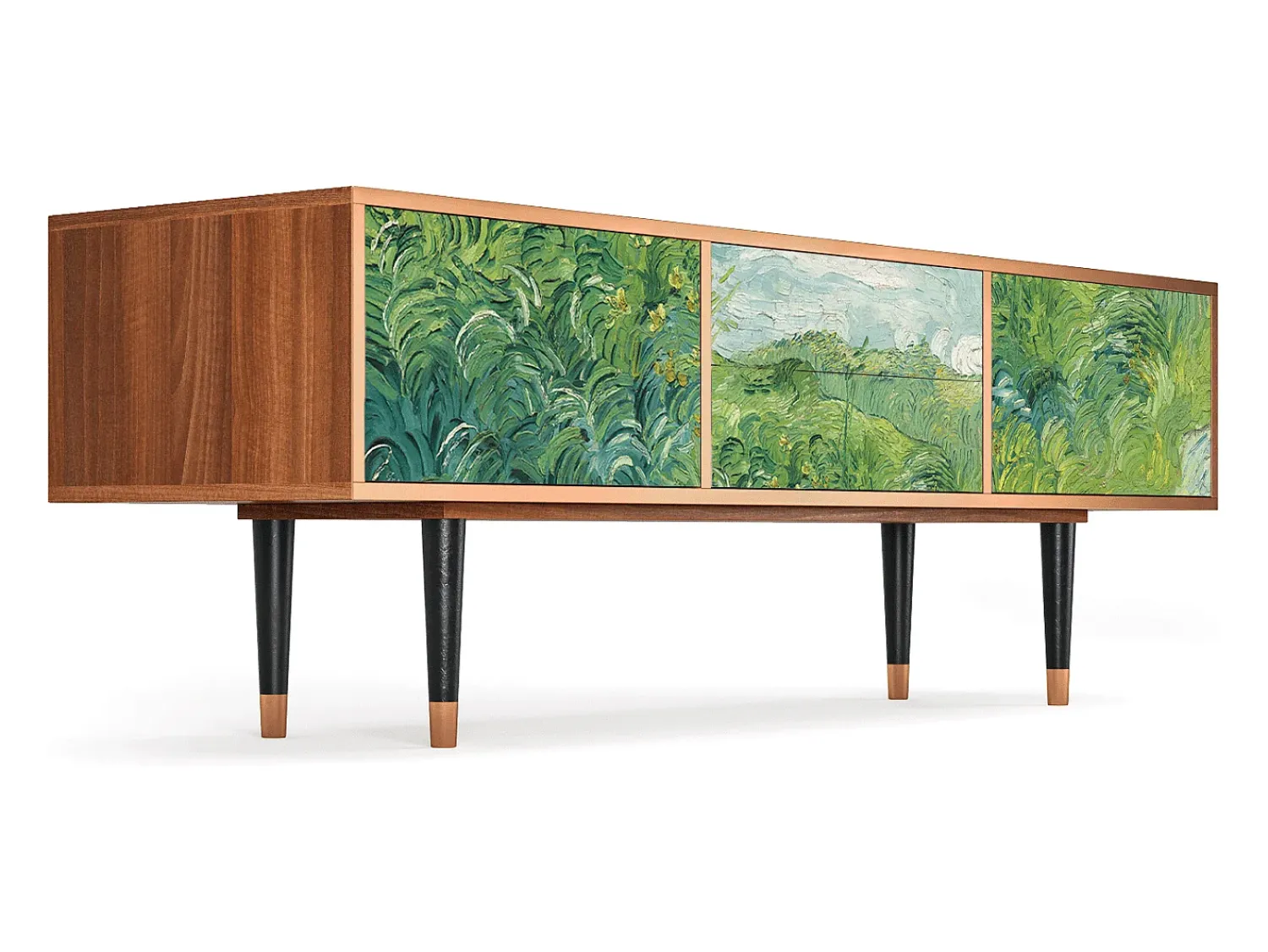 Móvel De Tv* Mueble de TV - 170х59х48 cm - T4 - Green Wheat Fields, Nogueira Castanho