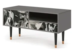 Móvel De Tv| Mueble de TV - 115х59х48 cm - T3 - Guernica by Picasso, Cinza Cinzento