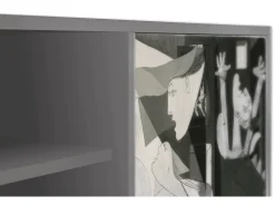 Móvel De Tv* Mueble de TV - 170х69х48 cm - T2 - Guernica by Picasso, Cinza Cinzento