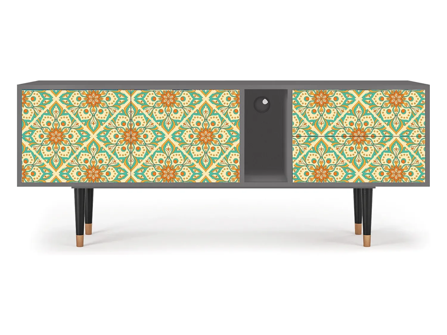 Mueble de TV - 170х69х48 cm - T1 - Hindu Daisy, Cinza^ Móvel De Tv