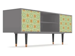 Móvel De Tv* Mueble de TV - 170х69х48 cm - T2 - Hindu Daisy, Cinza Cinzento