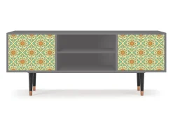 Móvel De Tv* Mueble de TV - 170х69х48 cm - T2 - Hindu Daisy, Cinza Cinzento
