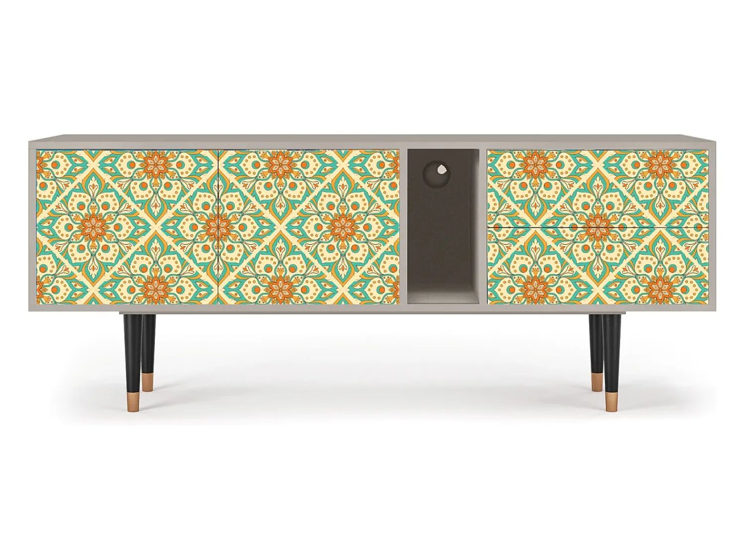Móvel De Tv* Mueble de TV - 170х69х48 cm - T1 - Hindu Daisy, Areia Bege
